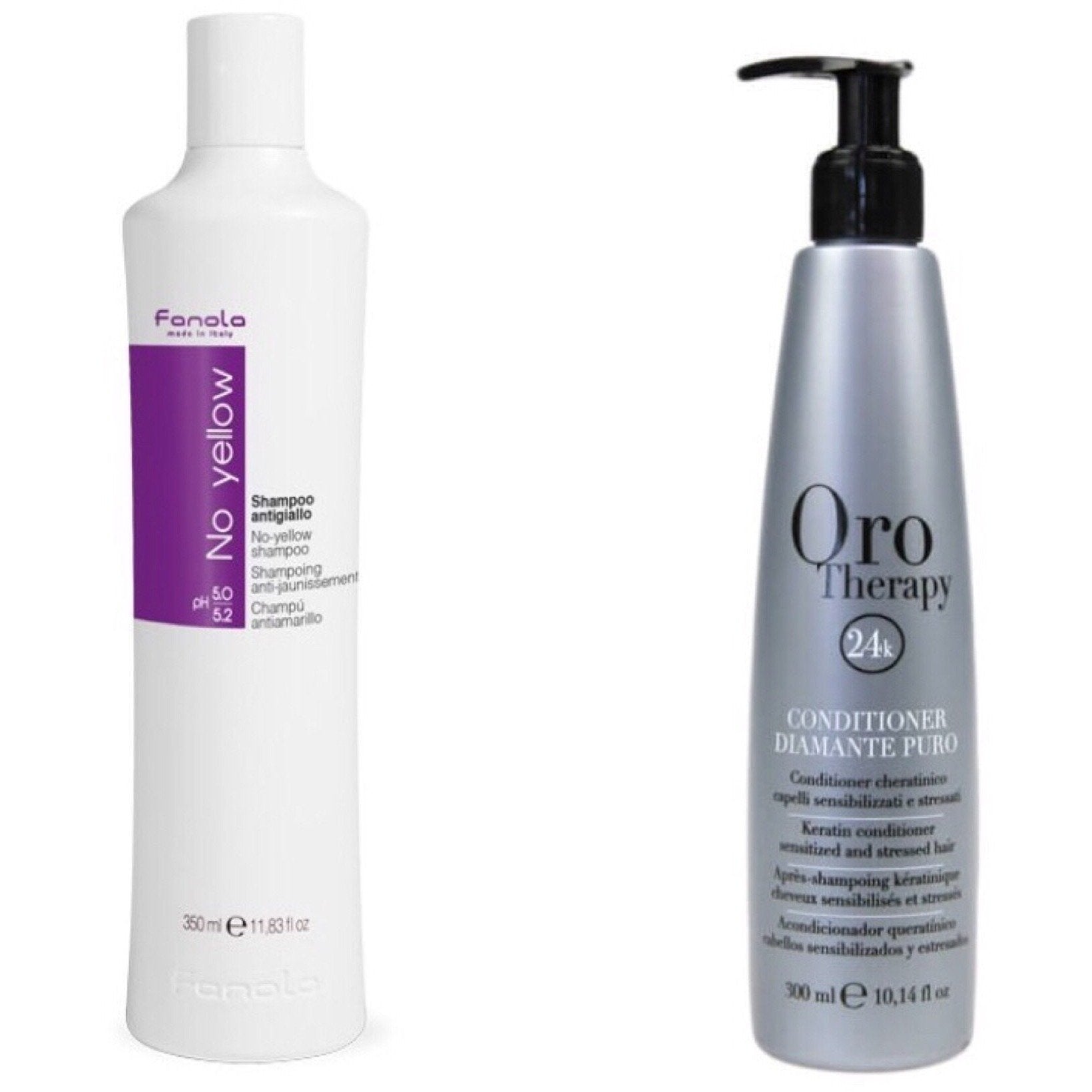 Fanola No Yellow Shampoo & Fanola 24k Diamond Conditioner 350ml